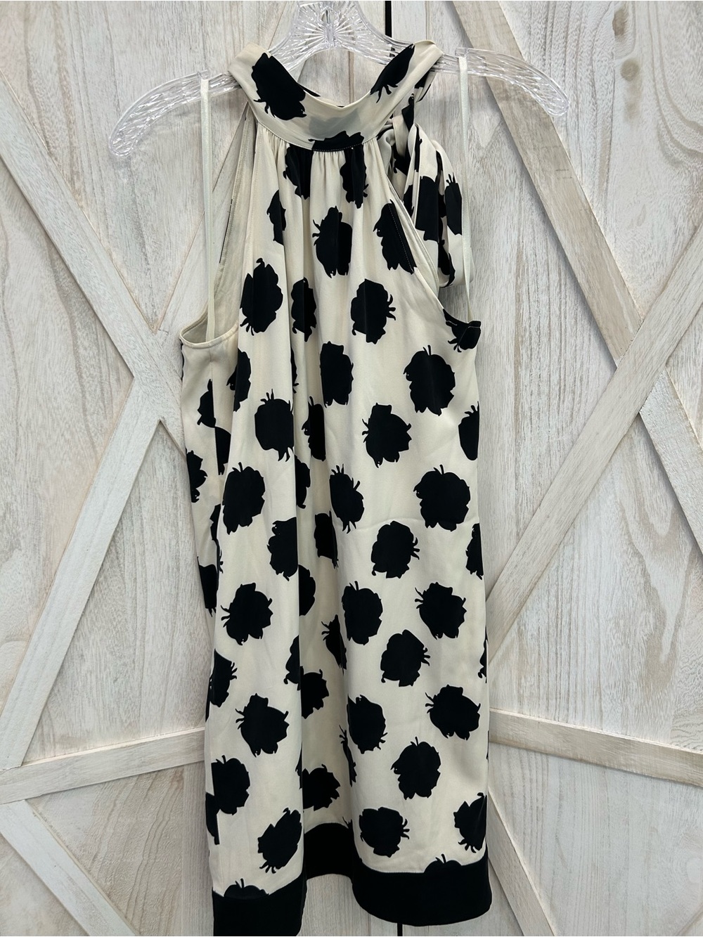 Diane von Furstenberg Cream and Black Floral Print Dress